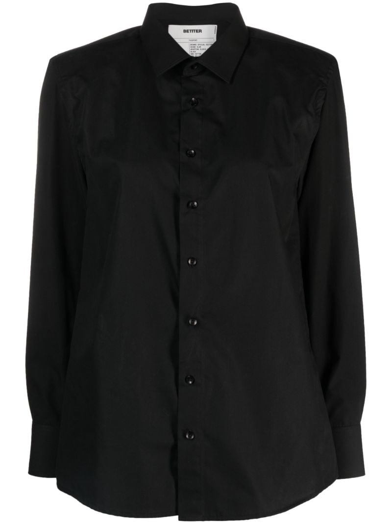 Black Split-sleeve Shirt