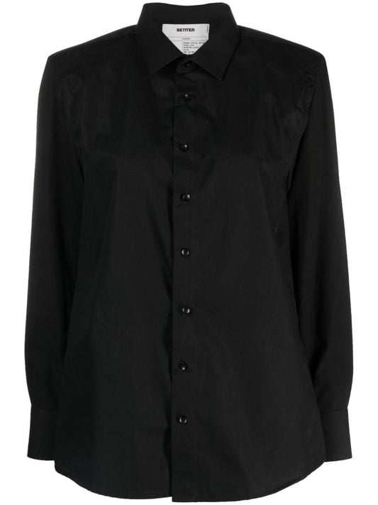 Black Split-sleeve Shirt