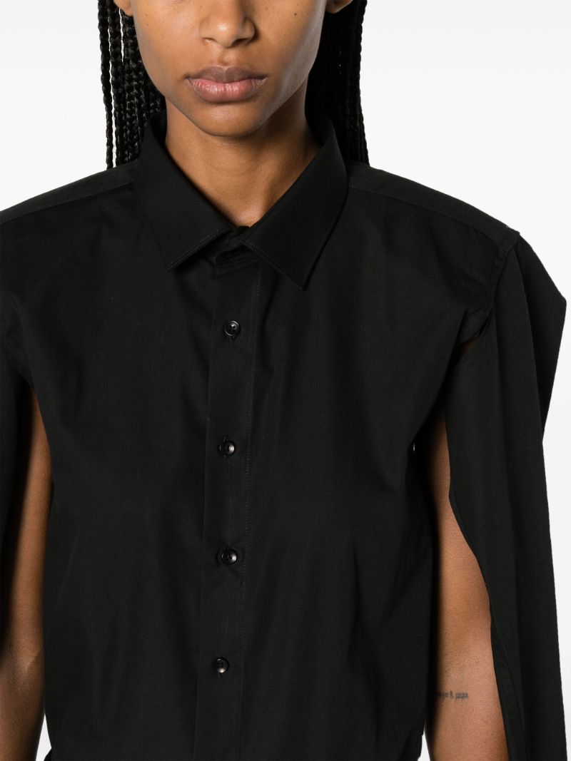Black Split-sleeve Shirt