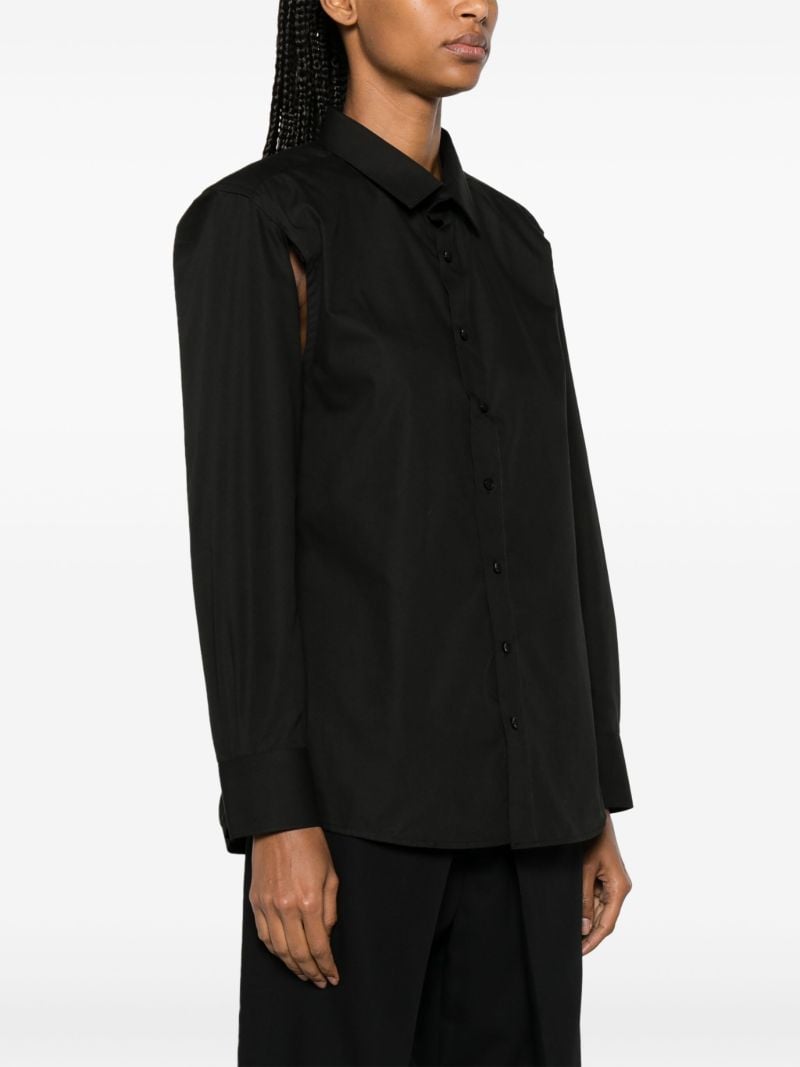 Black Split-sleeve Shirt