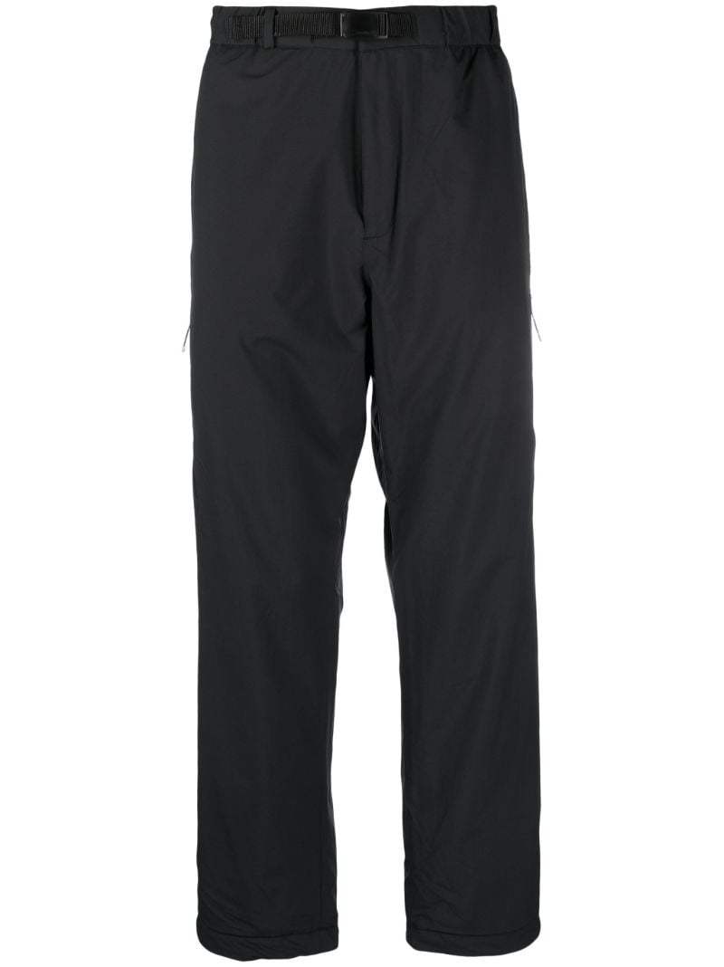 Black Buckle-fastening Straight-leg Trousers