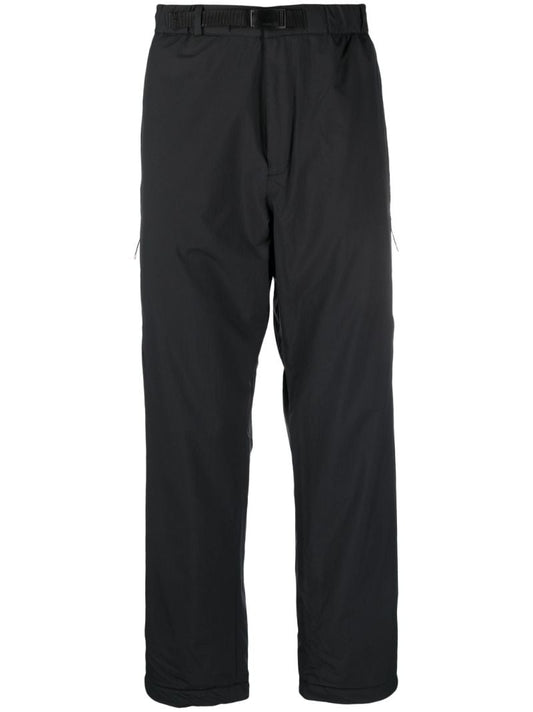 Black Buckle-fastening Straight-leg Trousers