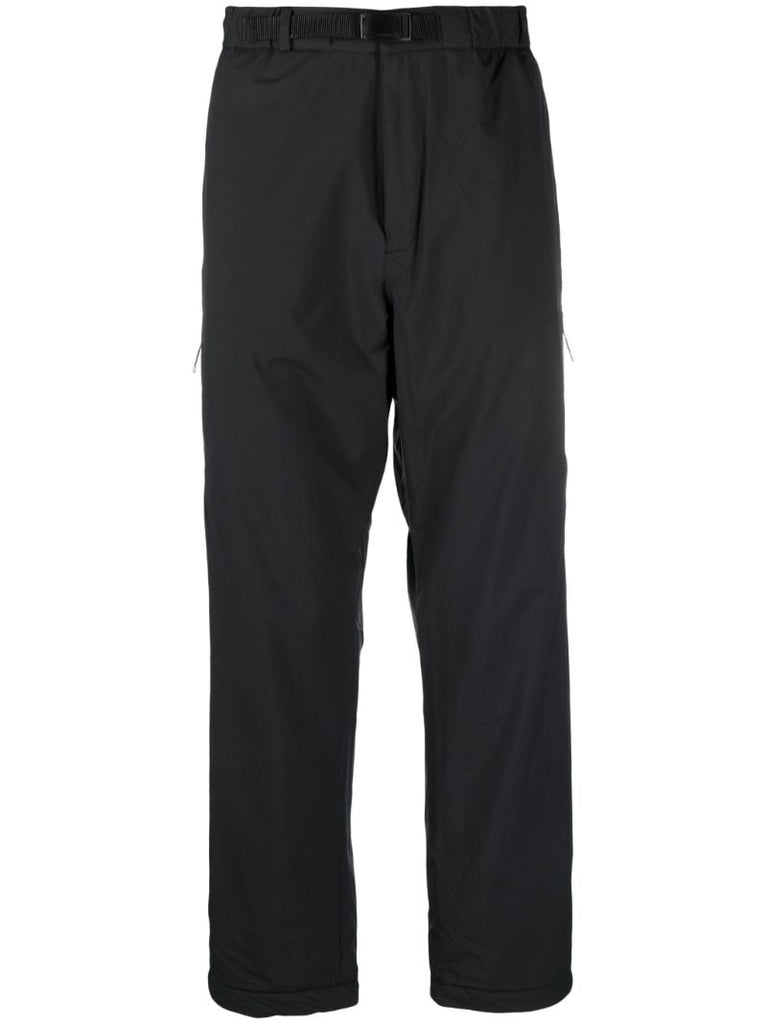 Black Buckle-fastening Straight-leg Trousers