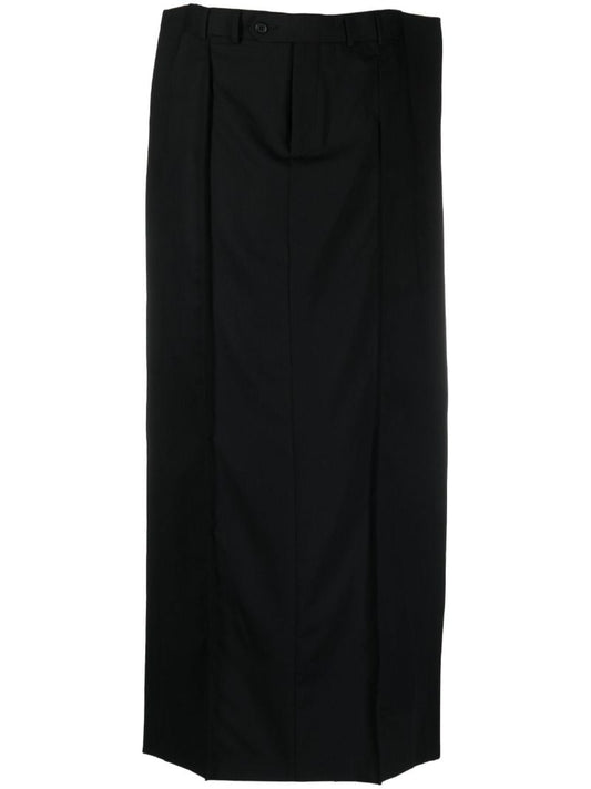 Black Wool Maxi Skirt
