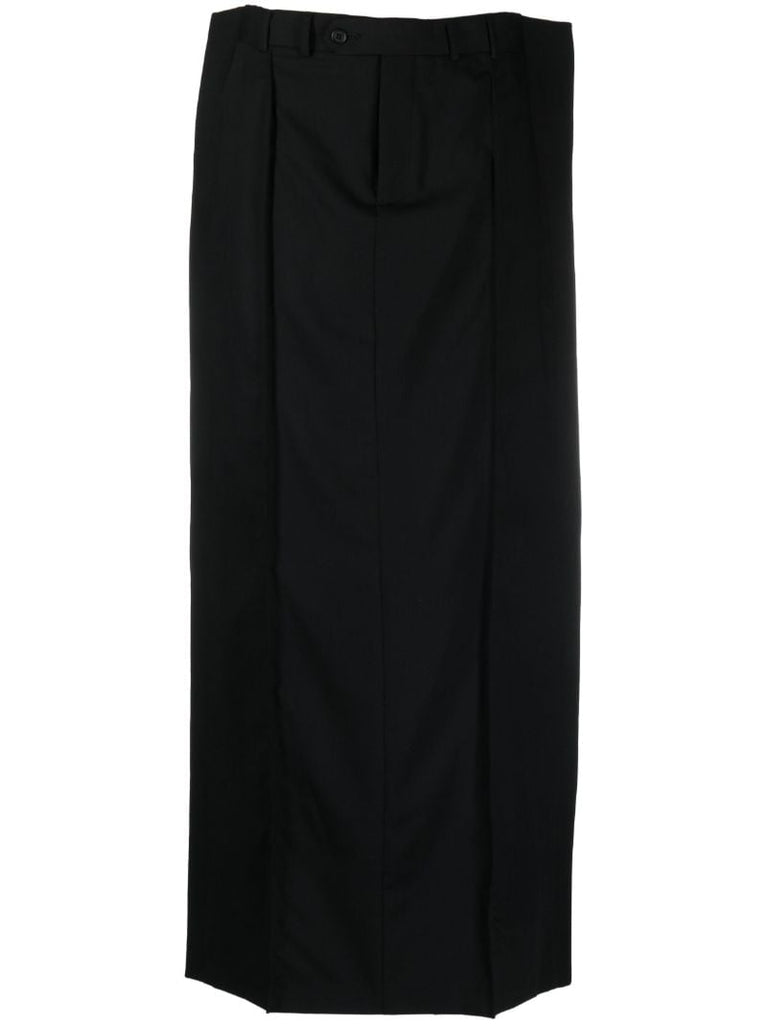 Black Wool Maxi Skirt