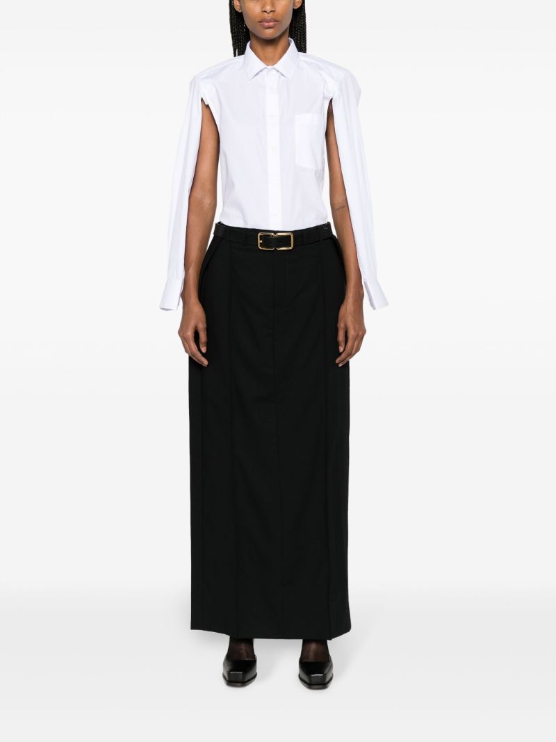 Black Wool Maxi Skirt