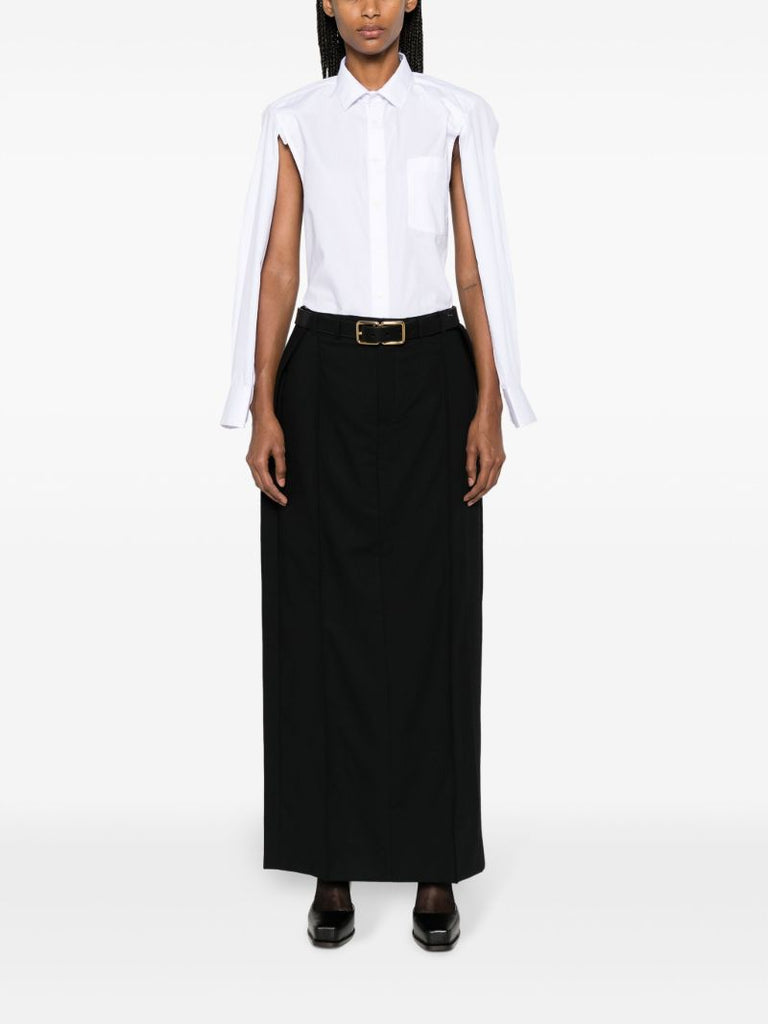 Black Wool Maxi Skirt