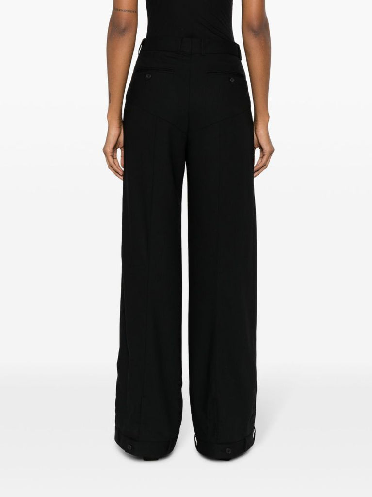 Black Upside Down Wool Trousers
