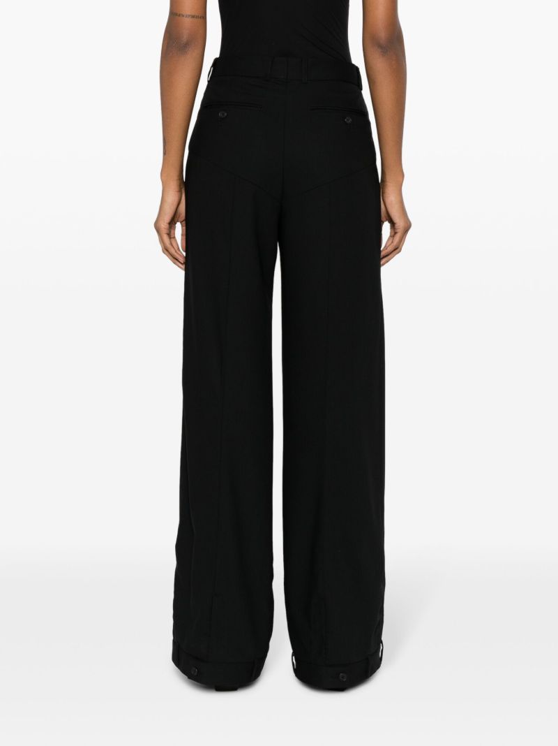 Black Upside Down Wool Trousers