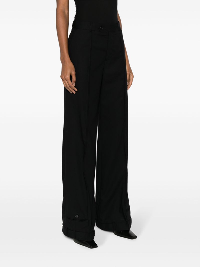 Black Upside Down Wool Trousers