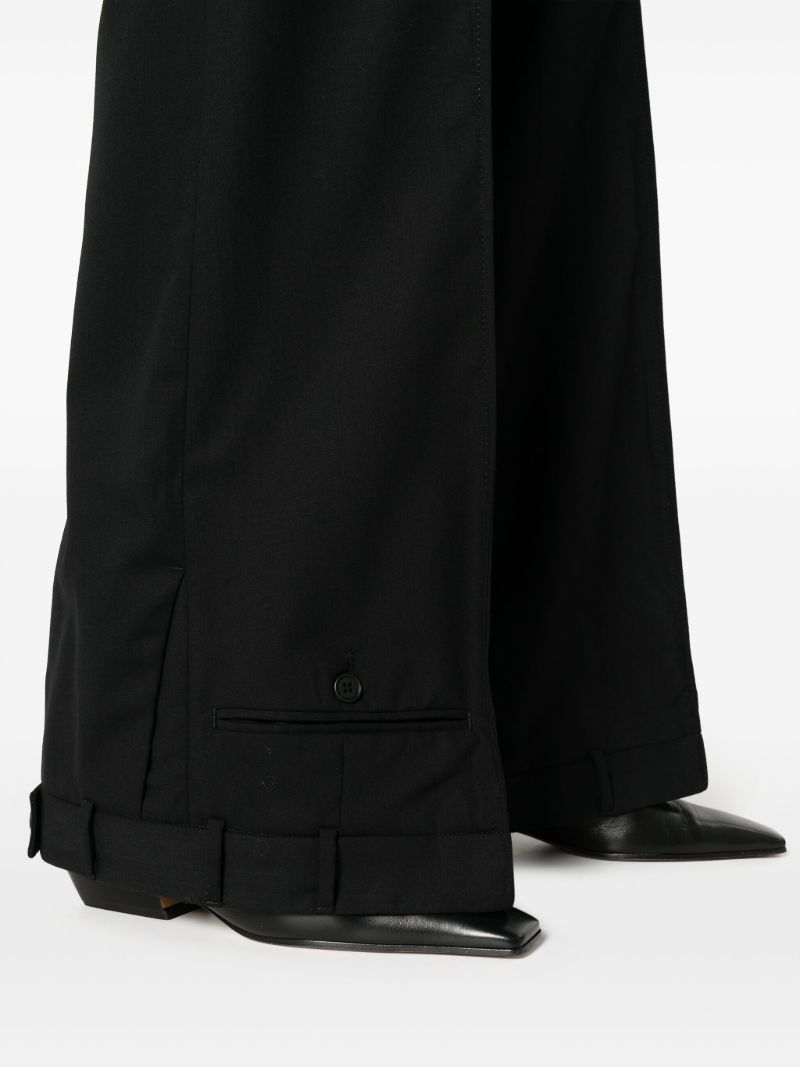 Black Upside Down Wool Trousers