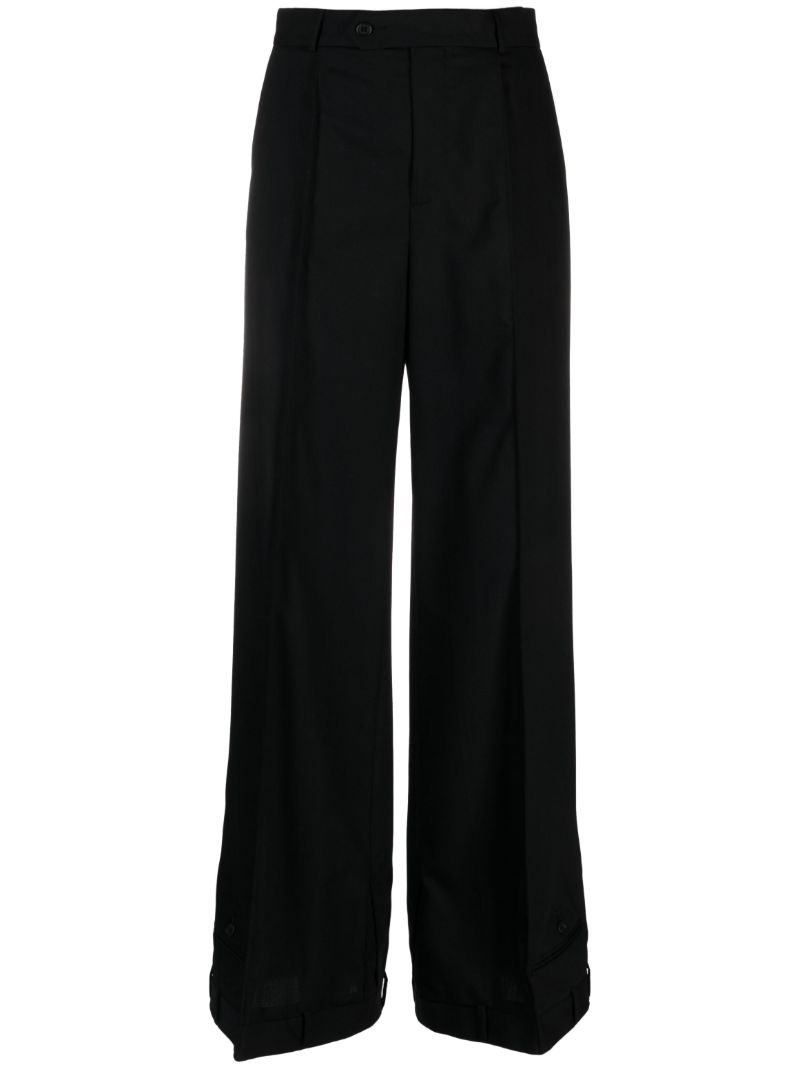 Black Upside Down Wool Trousers