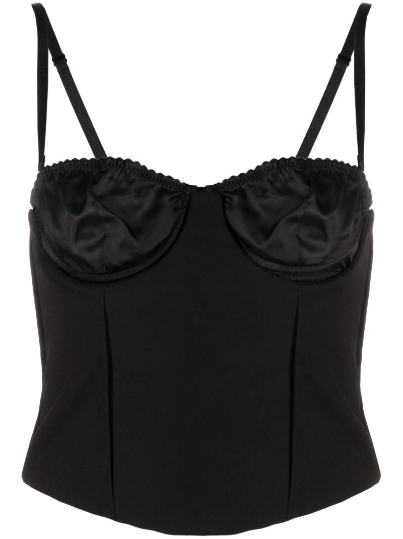 Black Wool Corset Top