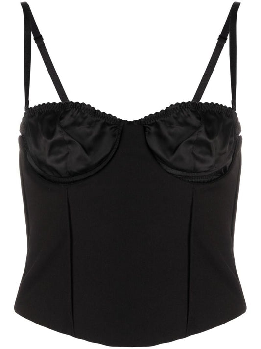 Black Wool Corset Top