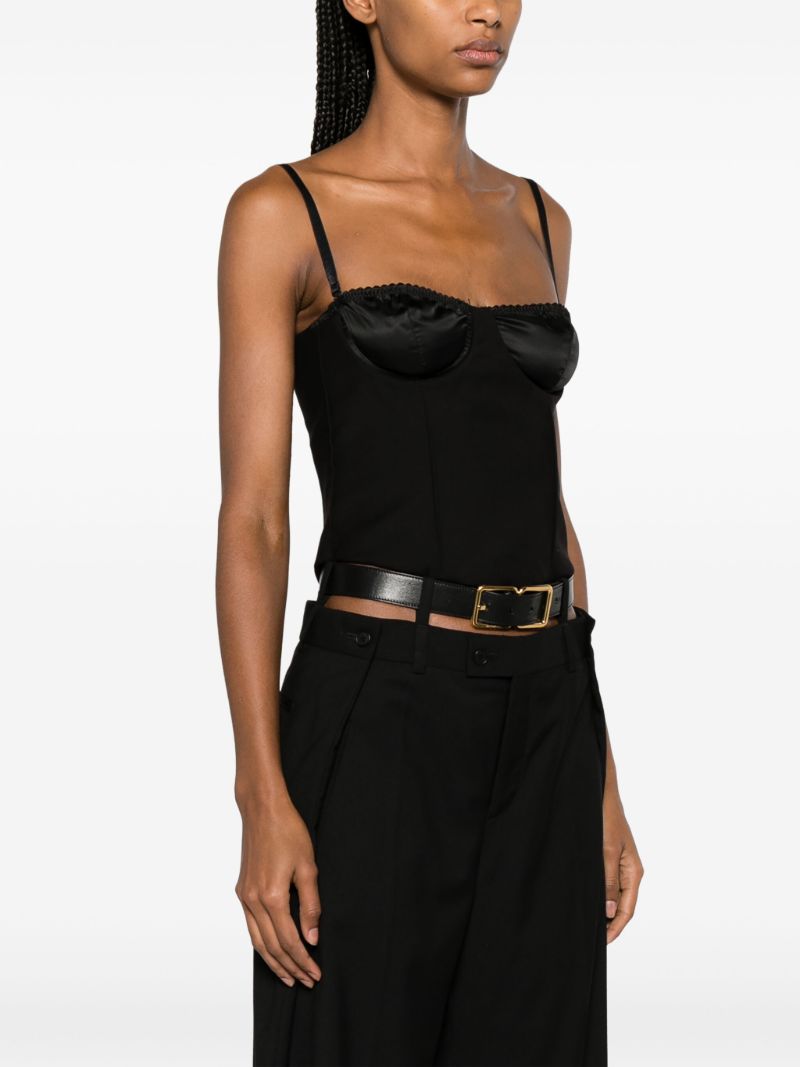 Black Wool Corset Top