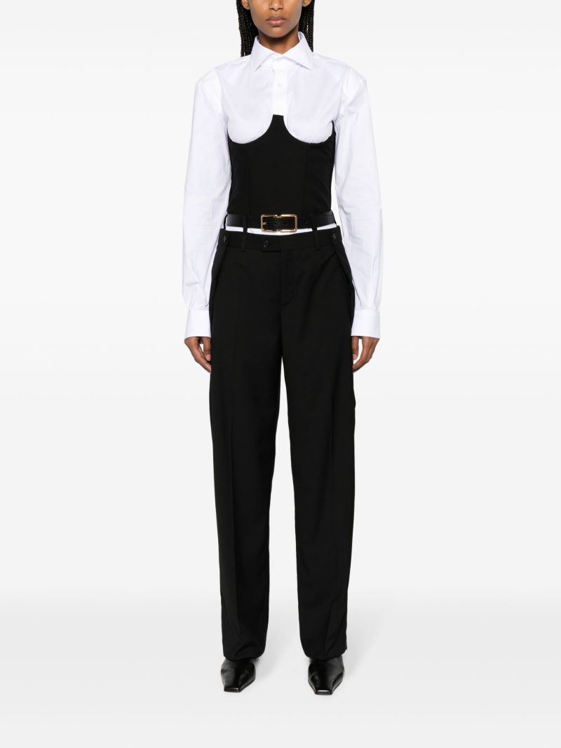 Black Wool Corset Top