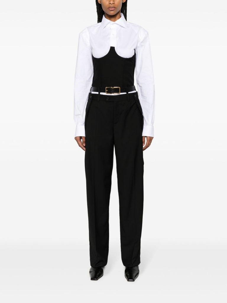 Black Wool Corset Top