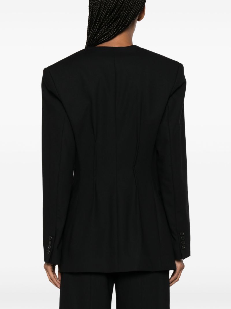 Black Single-breasted Wool Blazer