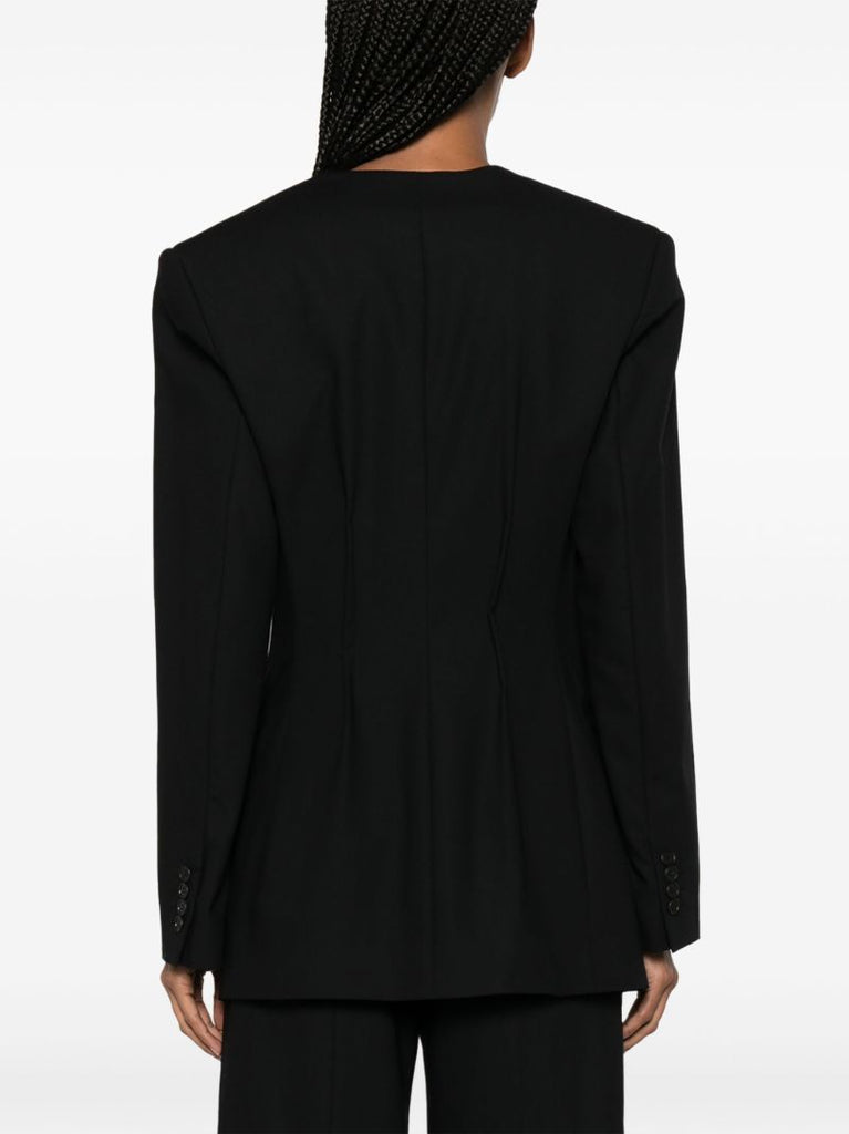 Black Single-breasted Wool Blazer