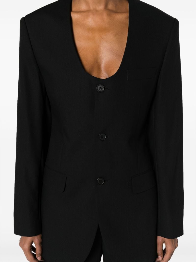 Black Single-breasted Wool Blazer
