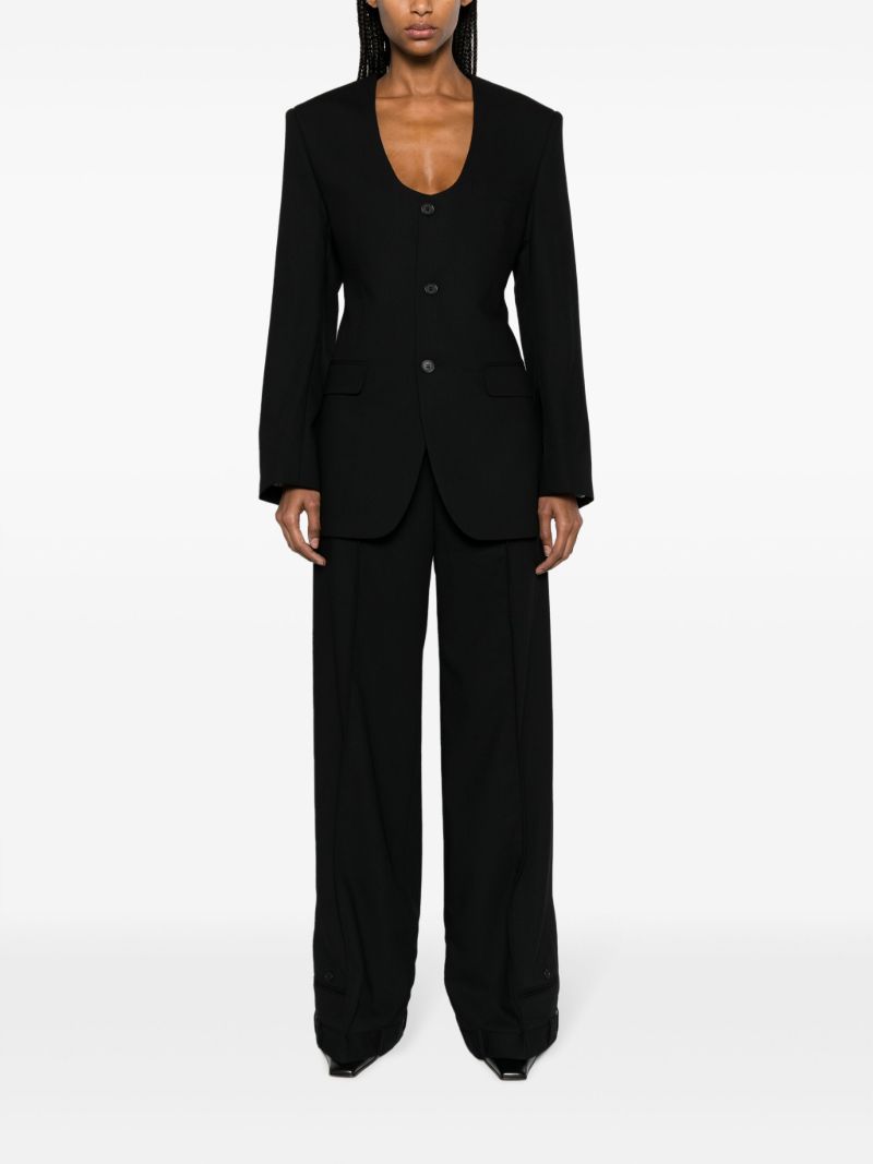 Black Single-breasted Wool Blazer