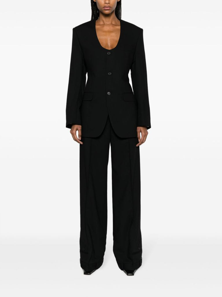 Black Single-breasted Wool Blazer