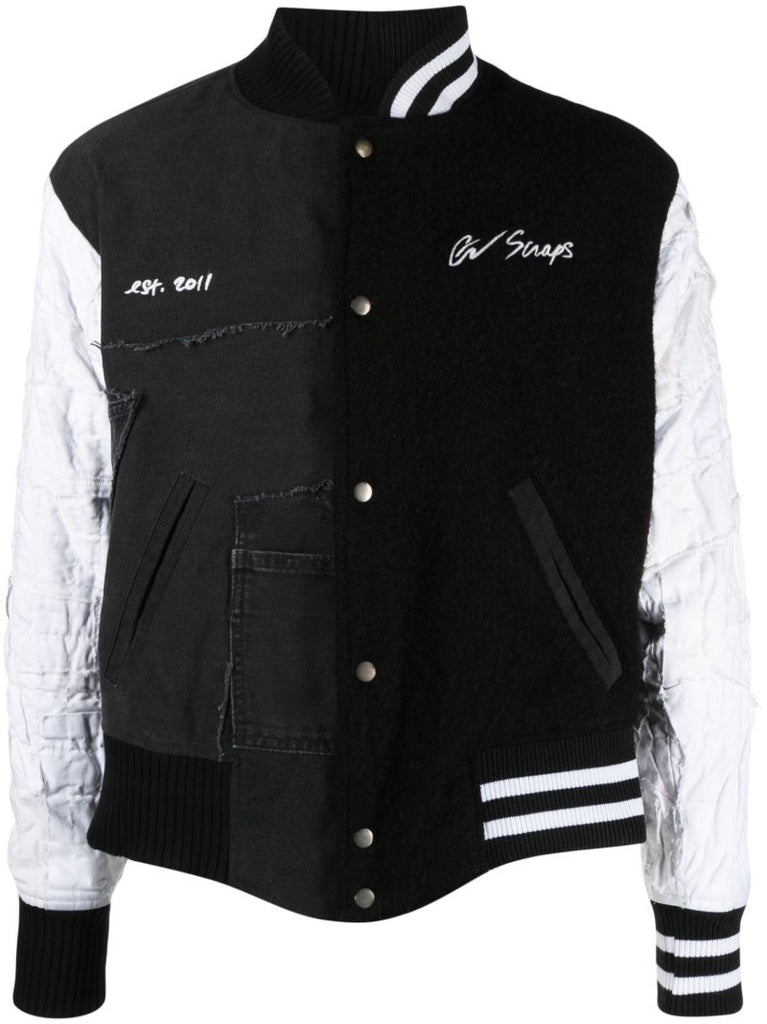 Black Panelled Bomber Jacket