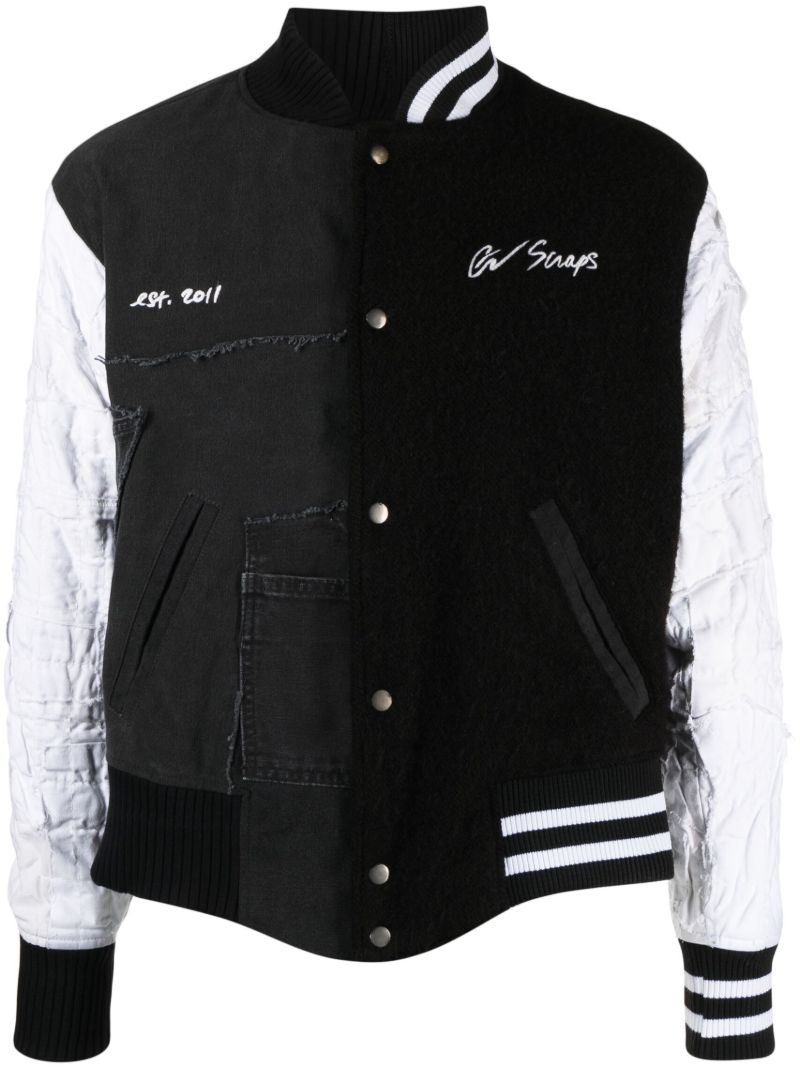 Black Panelled Bomber Jacket