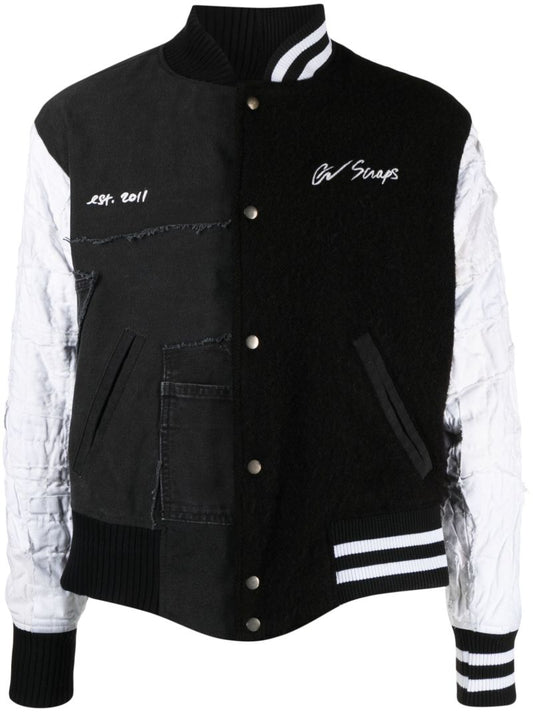 Black Panelled Bomber Jacket