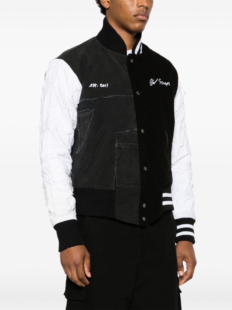 Black Panelled Bomber Jacket