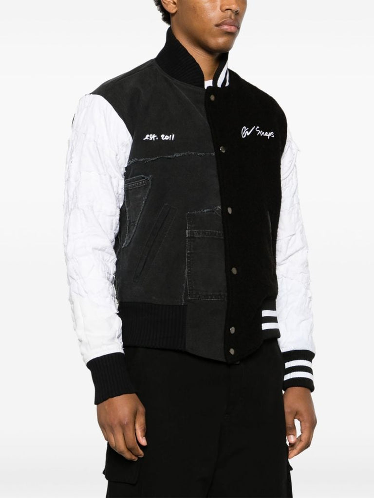 Black Panelled Bomber Jacket
