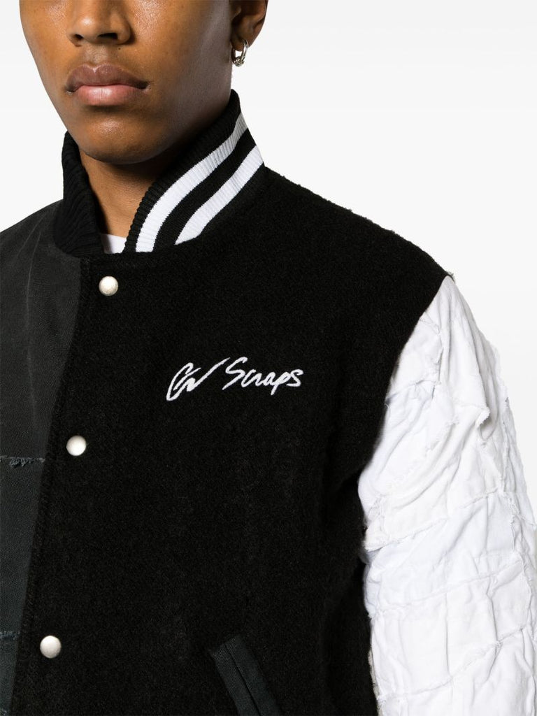 Black Panelled Bomber Jacket