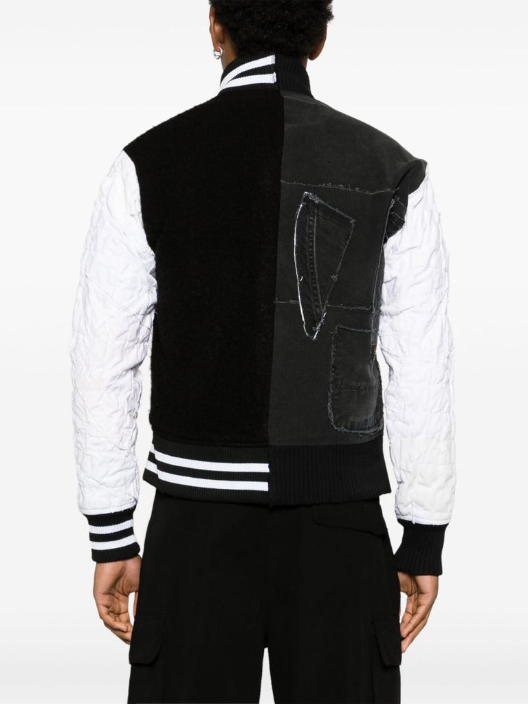 Black Panelled Bomber Jacket
