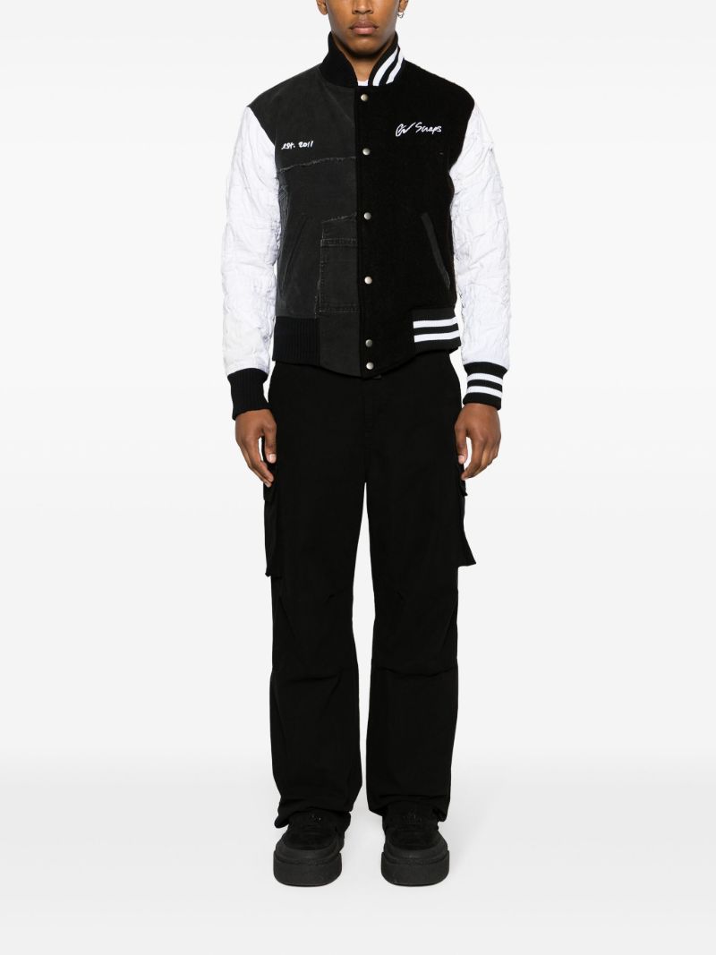 Black Panelled Bomber Jacket