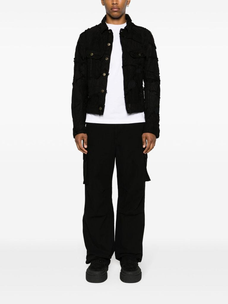 Black Distressed Denim Jacket