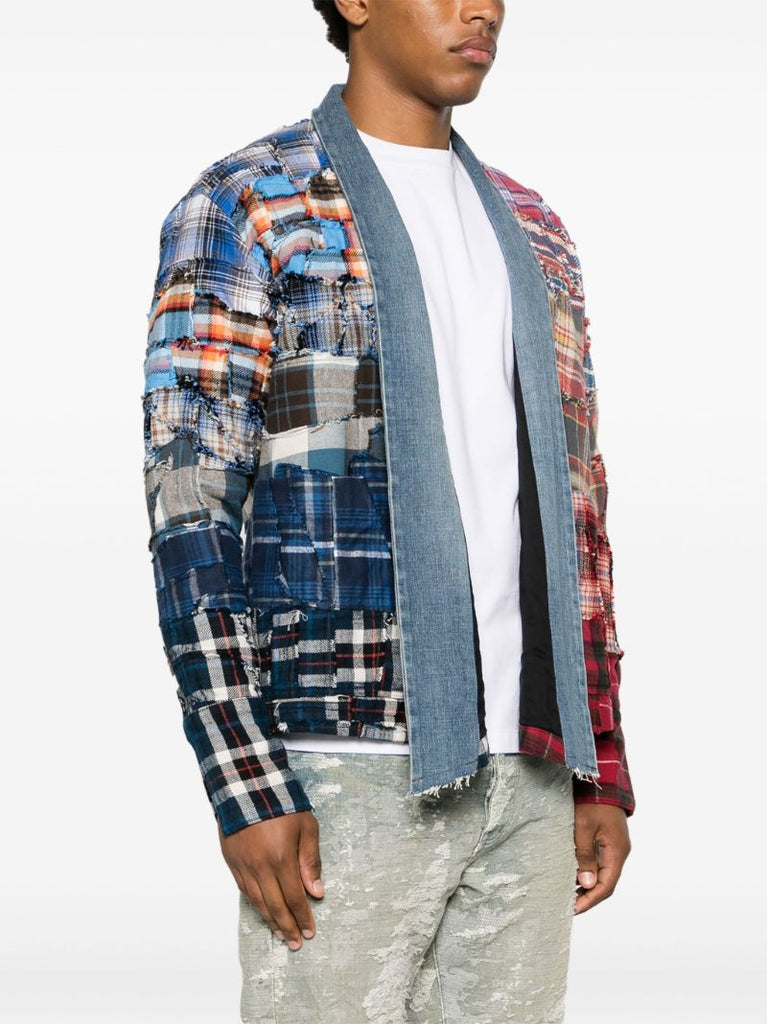 Blue Plaid Patchwork Jacket
