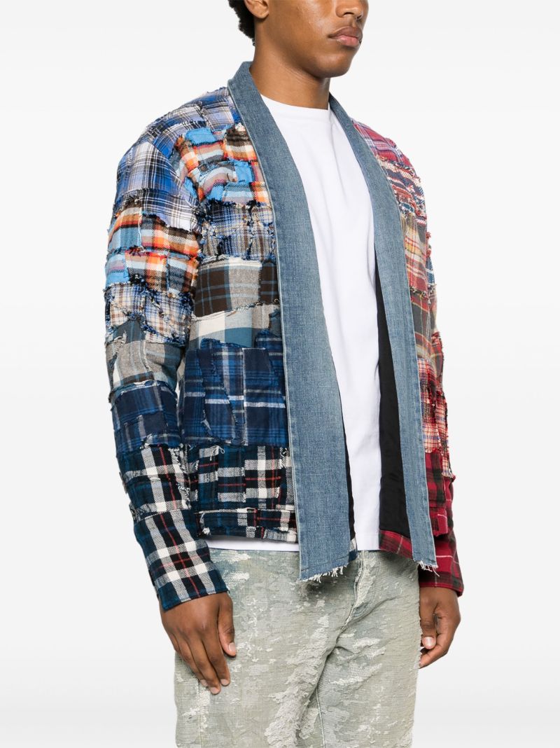 Blue Plaid Patchwork Jacket