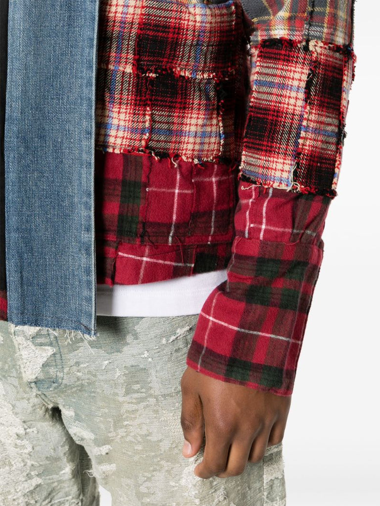 Blue Plaid Patchwork Jacket