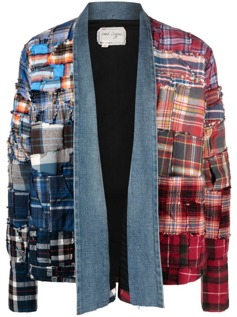 Blue Plaid Patchwork Jacket