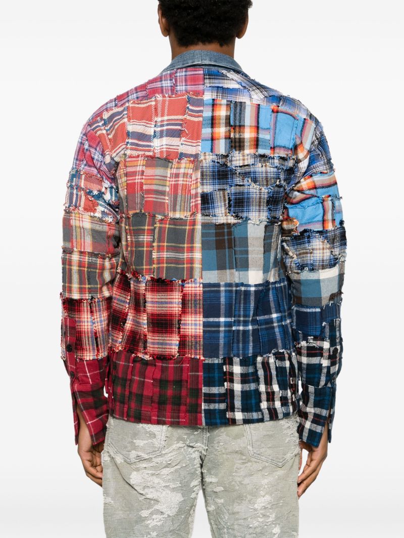 Blue Plaid Patchwork Jacket