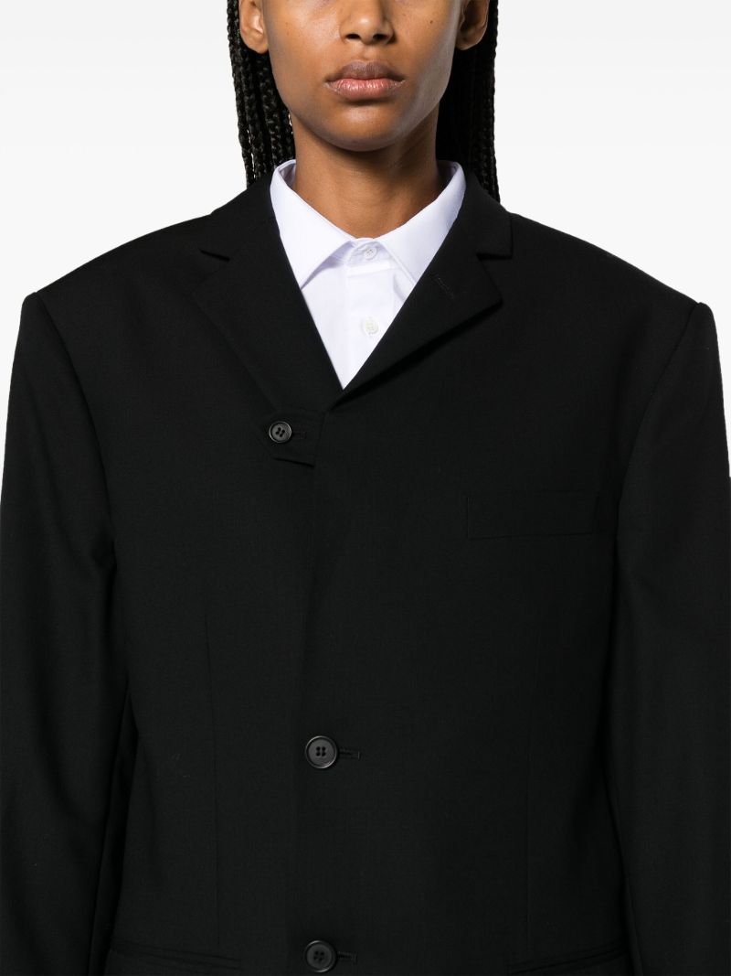 Black Single-breasted Wool Blazer