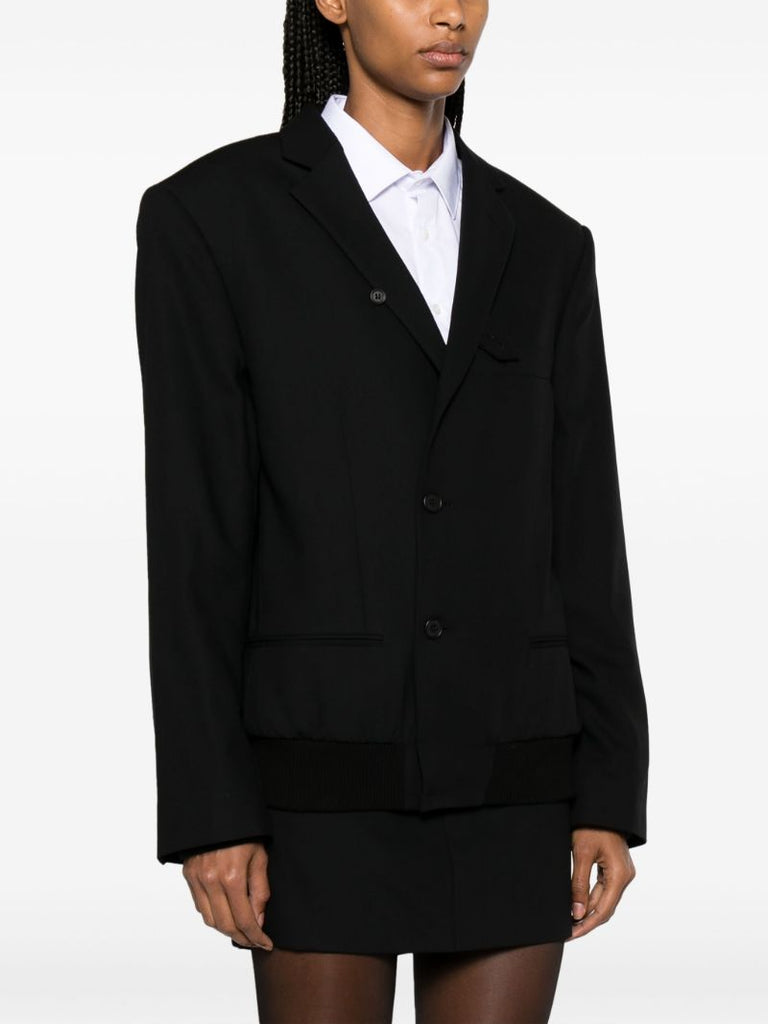 Black Single-breasted Wool Blazer