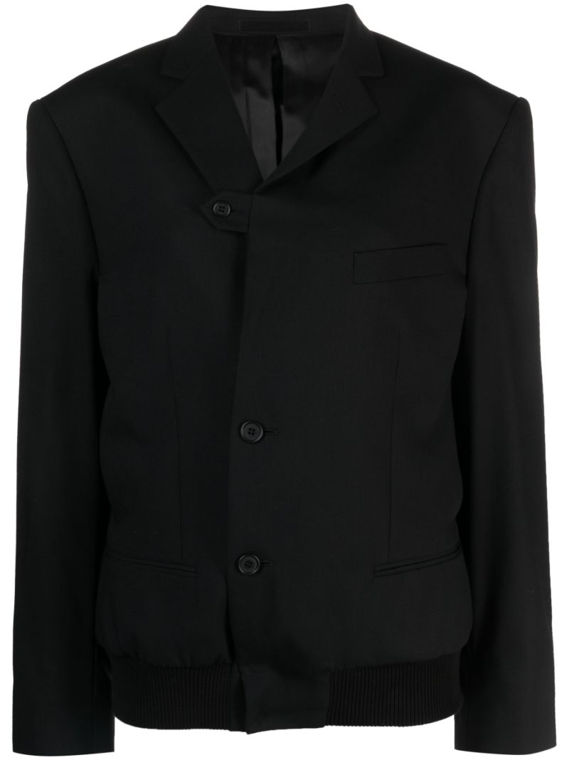 Black Single-breasted Wool Blazer