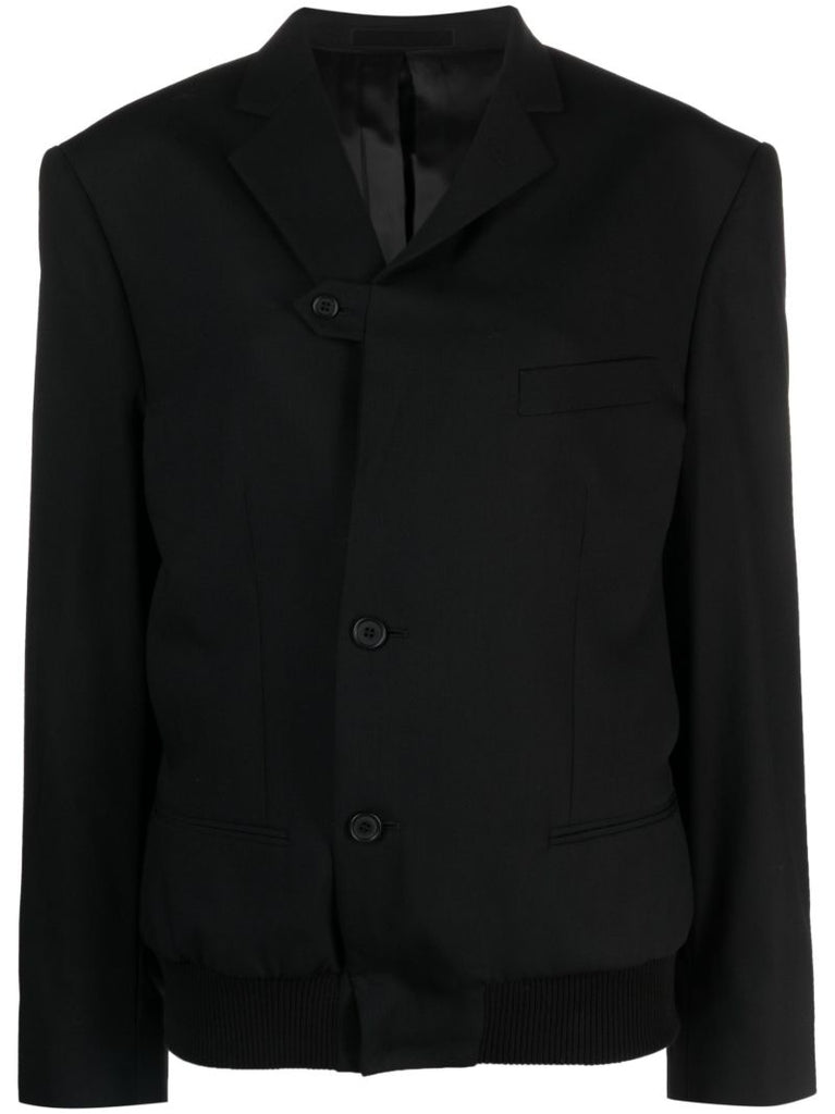 Black Single-breasted Wool Blazer