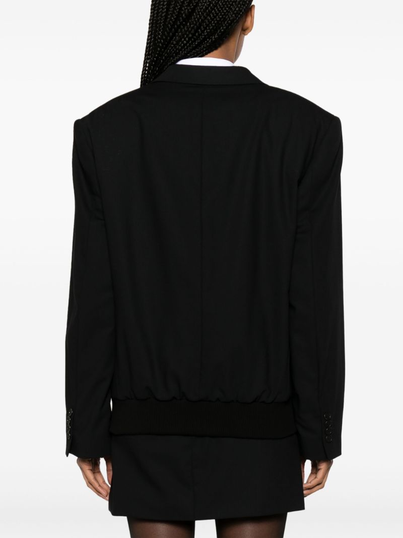 Black Single-breasted Wool Blazer