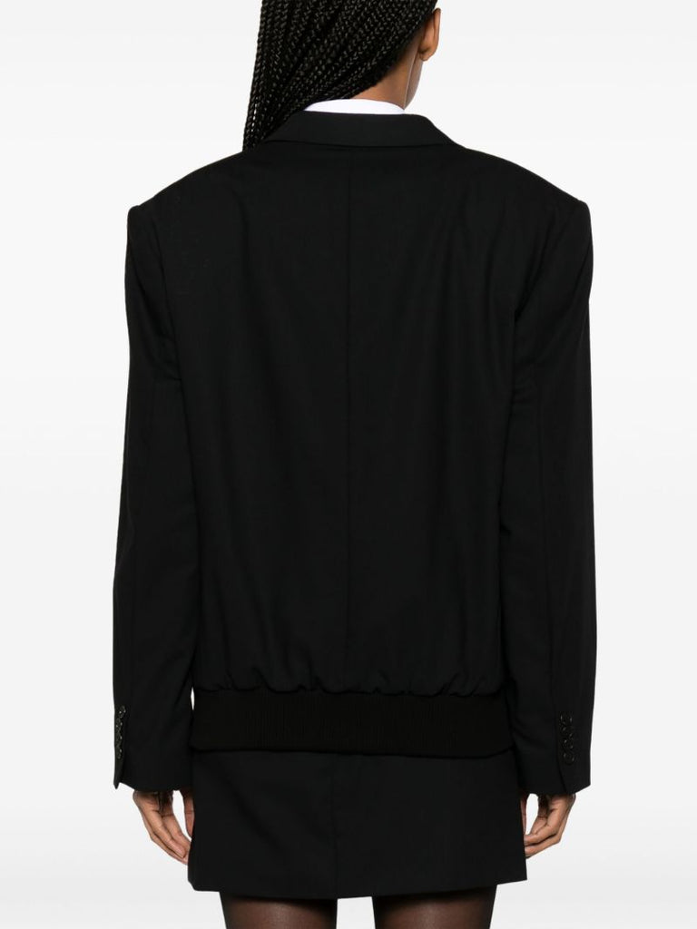 Black Single-breasted Wool Blazer