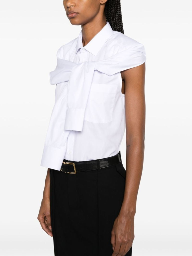 White Split-sleeve Shirt