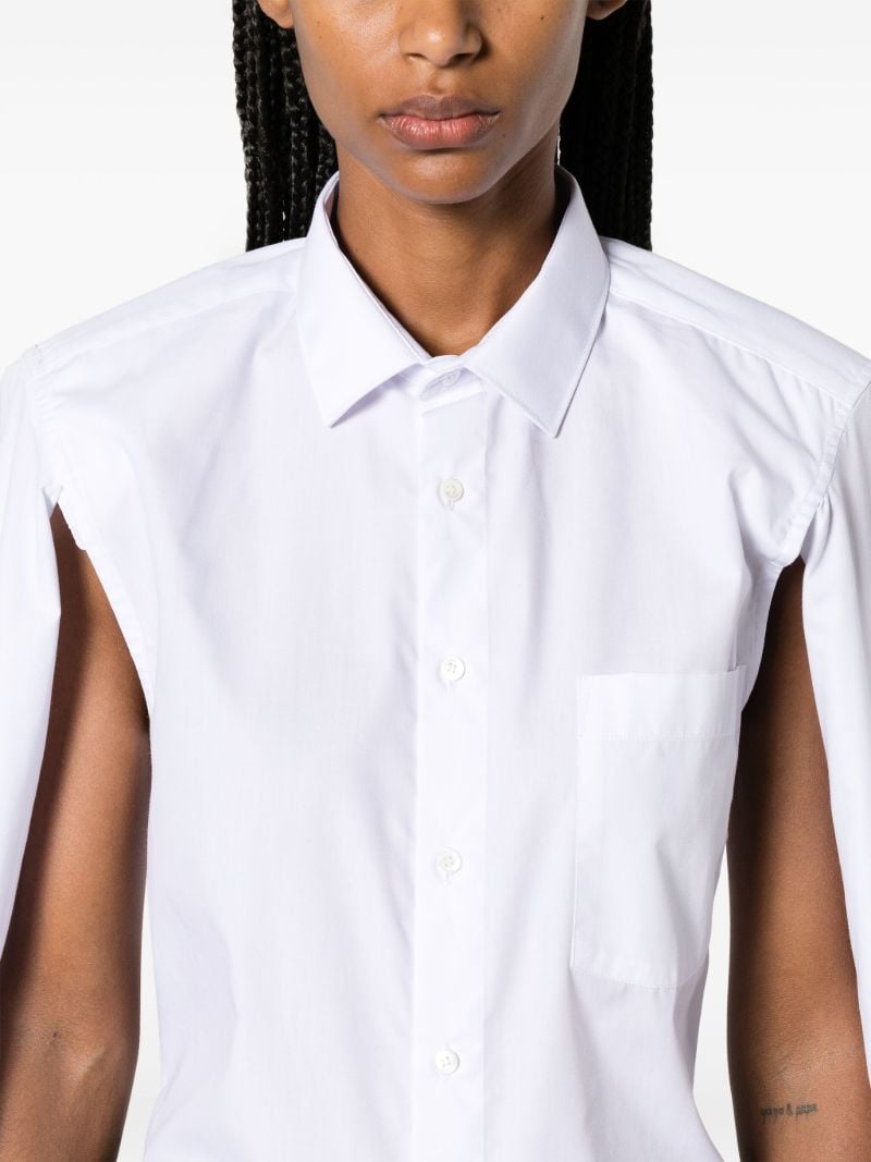 White Split-sleeve Shirt