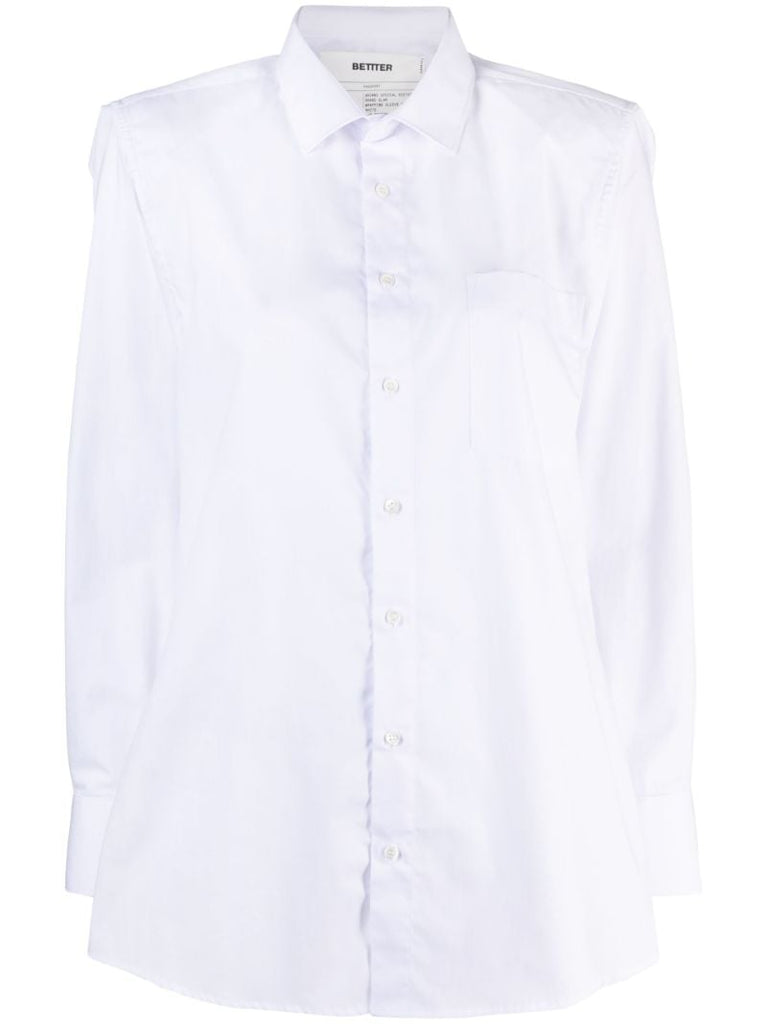 White Split-sleeve Shirt