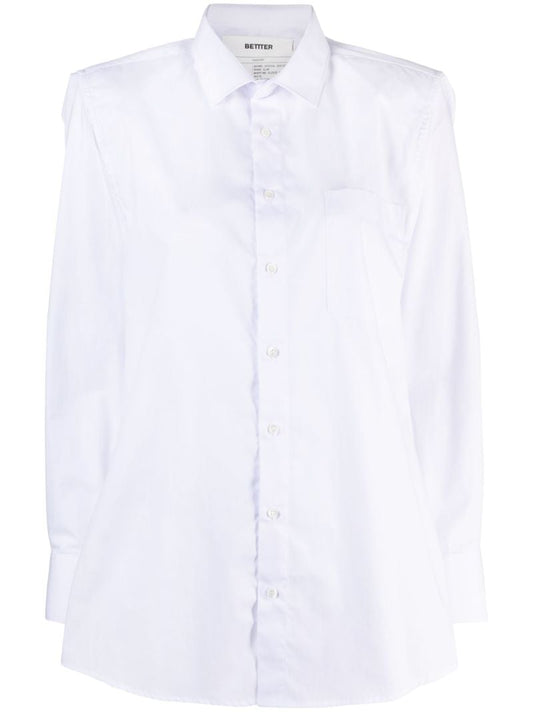White Split-sleeve Shirt